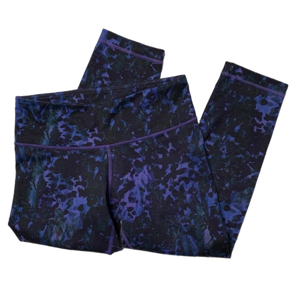 Lululemon Wunder Under Crop II Full-On Luon Floral Sport Backdrop Iris Flower